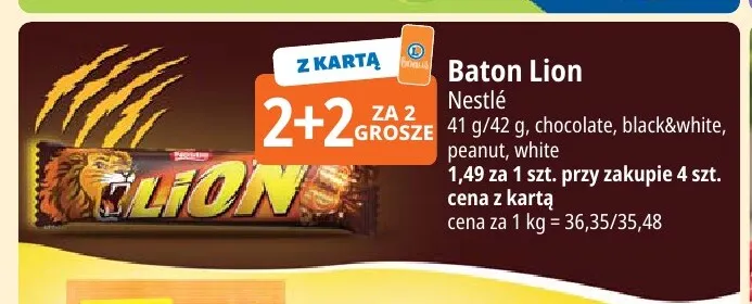 Baton Lion Black & White promocja w Leclerc