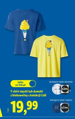 T-shirt męski / damski z biobawełny z kolekcji Lidl promocja w Lidl