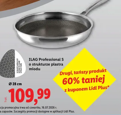 Patelnia ze stali szlachetnej Silvercrest o strukturze plastra miodu Ø 28 cm promocja w Lidl
