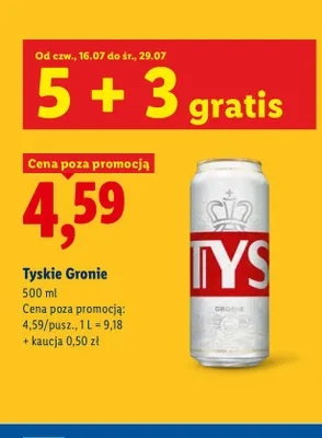 Piwo Tyskie Gronie promocja w Lidl