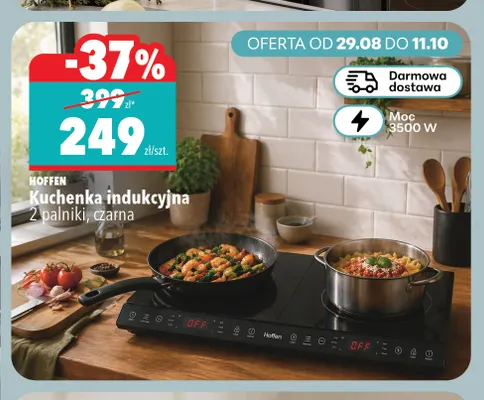 Kuchenka indukcyjna Hoffen 2 palniki czarna promocja w Biedronka Home