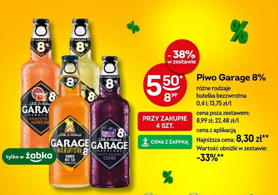 Piwo różne rodzaje butelka bezzwrotna promocja w Żabka