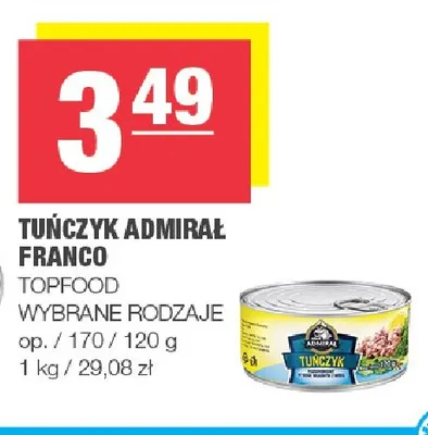 Tuńczyk Admirał Franco Topfood promocja w SPAR