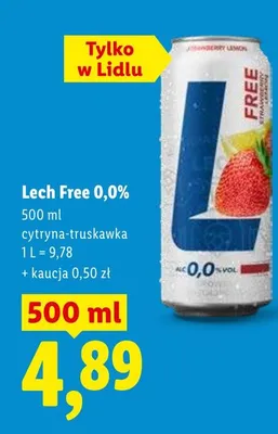 Piwo lech free 0,0% cytryna-truskawka promocja w Lidl