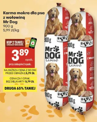 Karma mokra dla psa z wołowiną promocja w Delikatesy Centrum