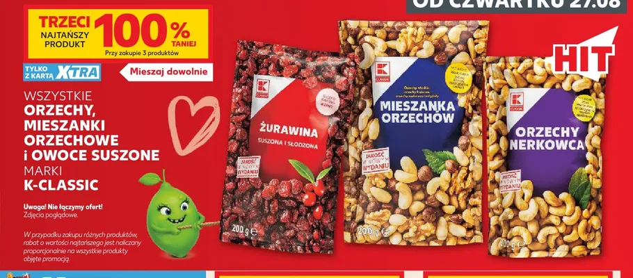 Orzechy, mieszanki orzechowe i owoce suszone K-Classic promocja w Kaufland