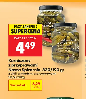 Korniszony z chili Nasza Spiżarnia promocja w Biedronka
