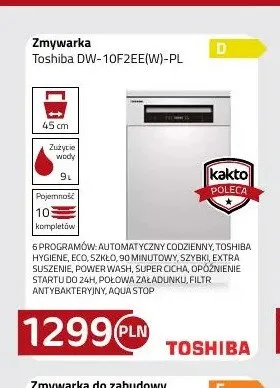 Zmywarka Toshiba DW-10F2EE(W)-PL promocja w kakto.pl