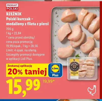 Polski kurczak - medaliony z fileta z piersi Rzeźnik promocja w Lidl
