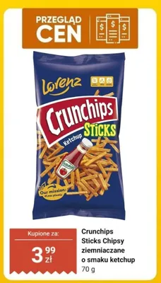 Chipsy ziemniaczane Lorenz Crunchips Sticks o smaku ketchup promocja w Biedronka