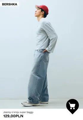 Jeansy o kroju super baggy Bershka promocja w Bershka