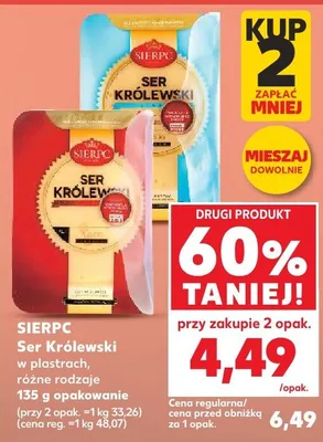 Ser Królewski w plastrach różne rodzaje Sierpc promocja w Kaufland