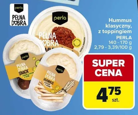 Hummus z toppingiem Perla promocja w Carrefour