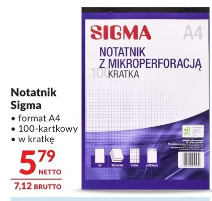 Notatnik Sigma format A4 promocja w Makro