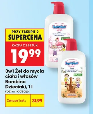 Żel do mycia ciała i włosów 3w1 Bambino Dzieciaki promocja w Biedronka