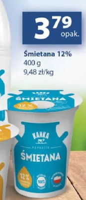 Śmietana Kanka 12% promocja w Delikatesy Centrum