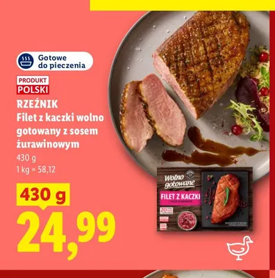 Filet z kaczki wolno gotowany z sosem żurawinowym Rzeźnik promocja w Lidl