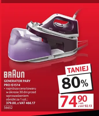 Generator pary Pro IS1514 Braun promocja w Selgros