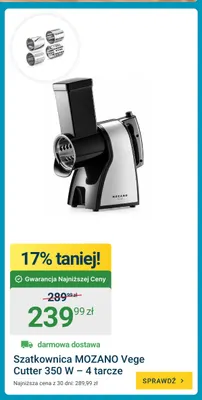 Szatkownica Mozano Vege Cutter 4 tarcze promocja w ERLI