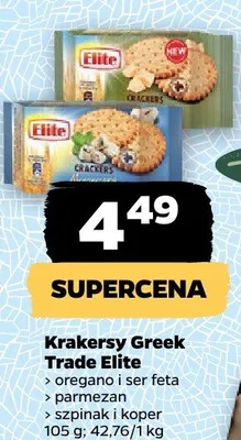 Krakersy Greek szpinak i koper Elite promocja w Netto