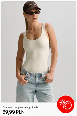 Kremowe body na ramiączkach Cropp promocja w Cropp