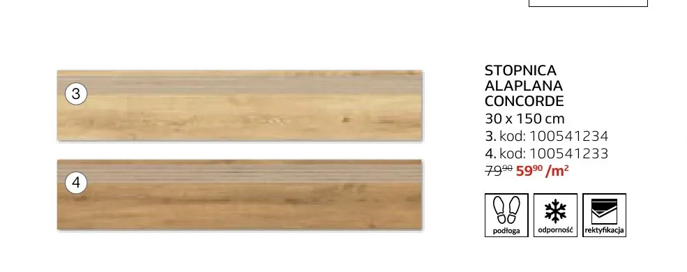 Stopnica Alaplana Concorde 30x150 cm promocja w Komfort