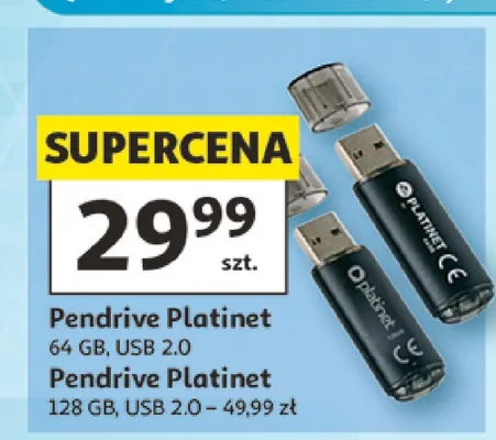 Pendrive Platinet 128 GB USB 2,0 promocja w Auchan