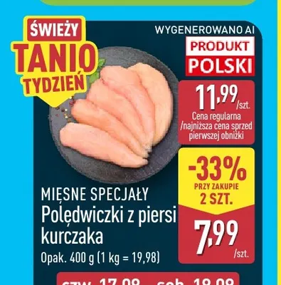 Polędwiczki z piersi kurczaka Mięsne Specjały promocja w Aldi