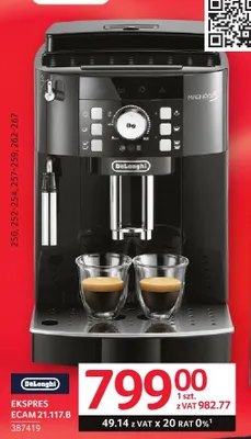 Ekspres DeLonghi ECAM 21.117.B promocja w Selgros