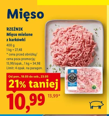 Mięso mielone z karkówki Rzeźnik promocja w Lidl