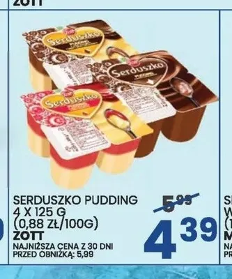 Pudding Serduszko Zott 4-pak 125g promocja w Wafelek