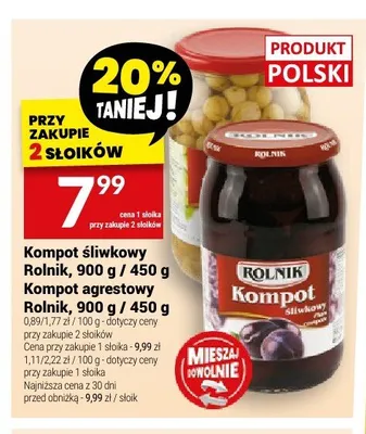 Kompot agrestowy Rolnik promocja w Twój Market