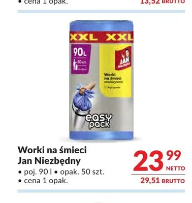 Worki na śmieci Jan Niezbędny 90 l promocja w Makro