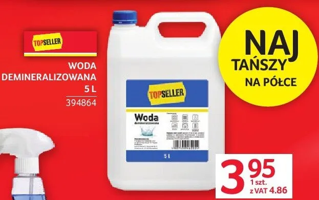 Woda demineralizowana 5L promocja w Selgros