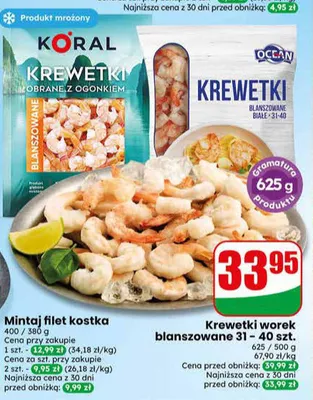 Krewetki worek blanszowane Dino promocja w Dino
