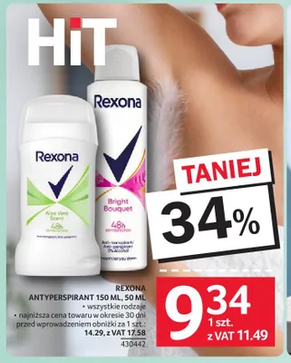 Antyperspirant roll-on Rexona Aloe Vera promocja w Selgros