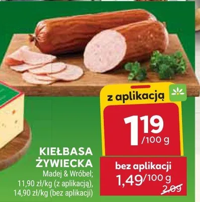 Kiełbasa żywiecka Madej & Wróbel promocja w Stokrotka