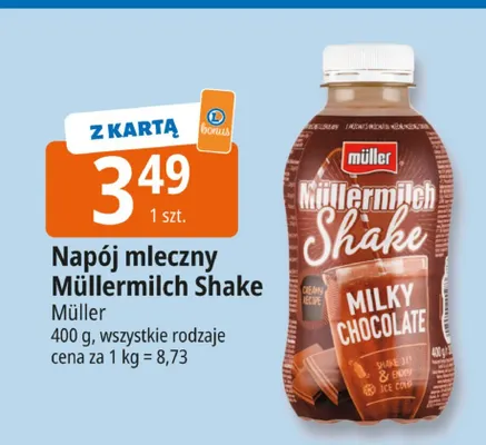 Napój mleczny Müllermilch Shake Müller promocja w Leclerc