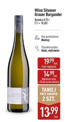 Wino Silvaner Grauer Burgunder promocja w Aldi