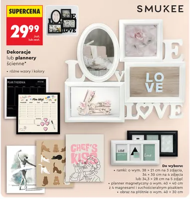 Ramka na 3 zdjęcia Smukee 38x21 cm promocja w Biedronka