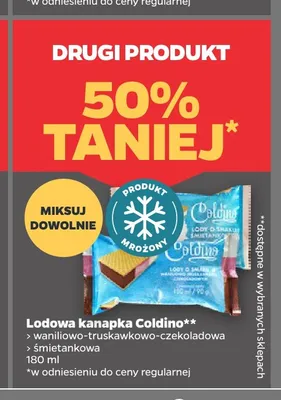 Lodowa kanapka śmietankowa Coldino promocja w Netto