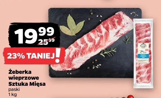 Żeberka wieprzowe paski promocja w Netto