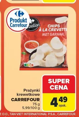 Prażynki krewetkowe Carrefour promocja w Carrefour