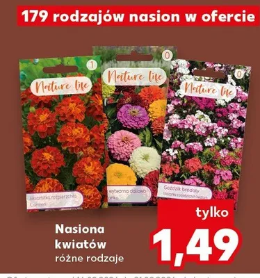 Nasiona kwiatów różne rodzaje promocja w Kaufland