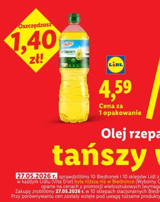 Olej rzepakowy Vita D'or promocja w Lidl