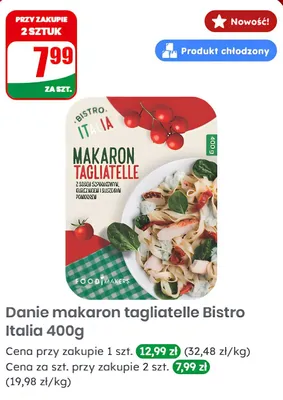 Danie makaron tagliatelle Bistro Italia promocja w Dino