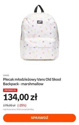 Plecak młodzieżowy Vans Old Skool Backpack - marshmallow promocja w Empik