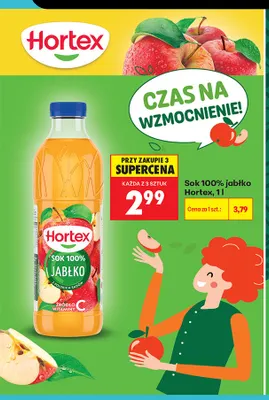 Sok jabłko Hortex 100% promocja w Biedronka