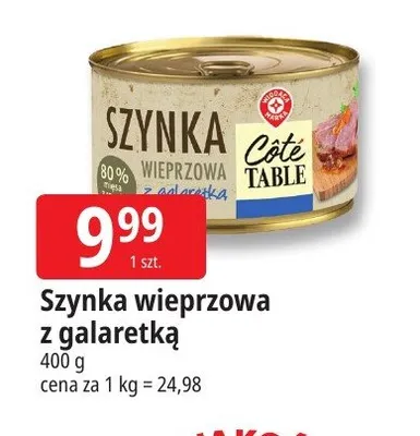 Szynka wieprzowa z galaretką Côte Table promocja w Leclerc