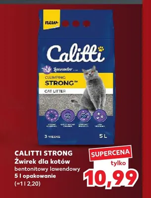 Żwirek dla kotów bentonitowy lawendowy Calitti Strong 5 l promocja w Kaufland